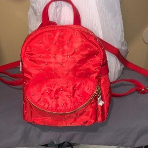 Cute red silver studded backpack